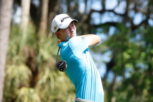 PONTE VEDRA BEACH, FL - MARCH 17: PGA, Golf Herren golfer Maverick McNealy plays his tee shot on the 2nd hole during the final round of The Players Championship on March 17, 2024, at TPC Sawgrass in Ponte Vedra Beach, Florida. (Photo by Brian Spurlock Icon Sportswire) GOLF: MAR 17 PGA THE PLAYERS Championship EDITORIAL USE ONLY Icon24031736