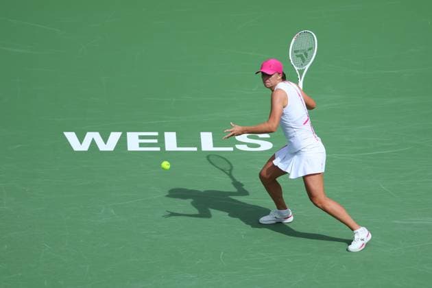 Iga Swiatek (Pol) defeated Maria Sakkari (Gre) for the championships at Indian Wells TENNIS : Indian Wells 2024 - 17 03 2024 AntoineCouvercelle Panoramic 