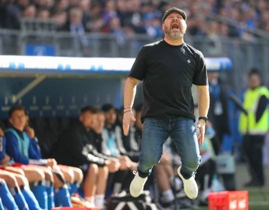 Soccer 2 BL Hamburger SV SV Wehen Wiesbaden 17 03 24, Coach Steffen Baumgart HSV ,