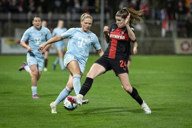 GOOGLE PIXEL Womens Bundesliga Bayer 04 Leverkusen 1 FC Köln 18 03 2024 Marleen Schimmer 1 FC Köln, 23 in duel with Lilla Turanyi Bayer 04 Leverkusen, 24 Leverkusen, 18 03 2024 16 Matchday of the GOOGLE PIXEL Womens Bundesliga Bayer 04 Leverkusen 1 FC Köln, Ulrich Haberland Stadium, Leverkusen The DFL regulations prohibit the use of photographs as image sequences and or quasi videos Copyright: xBEAUTIFULxSPORTS AxelxKohringx