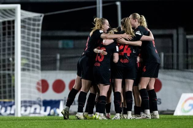 GOOGLE PIXEL Womens Bundesliga Bayer 04 Leverkusen 1 FC Köln 18 03 2024 Cheering for 2 0 by Kristin Kögel Bayer 04 Leverkusen, 11 GOOGLE PIXEL Womens Bundesliga Bayer 04 Leverkusen 1 FC Köln, Leverkusen, Ulrich Haberland Stadion on 18 03 2024 DFB REGULATIONS PROHIBIT ANY USE OF PHOTOGRAPHS AS IMAGE SEQUENCES AND OR QUASI VIDEO Copyright: xBEAUTIFULxSPORTS Wunderlx
