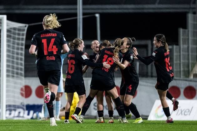 GOOGLE PIXEL Womens Bundesliga Bayer 04 Leverkusen 1 FC Köln 18 03 2024 Cheering for 2 0 by Kristin Kögel Bayer 04 Leverkusen, 11 GOOGLE PIXEL Womens Bundesliga Bayer 04 Leverkusen 1 FC Köln, Leverkusen, Ulrich Haberland Stadion on 18 03 2024 DFB REGULATIONS PROHIBIT ANY USE OF PHOTOGRAPHS AS IMAGE SEQUENCES AND OR QUASI VIDEO Copyright: xBEAUTIFULxSPORTS Wunderlx