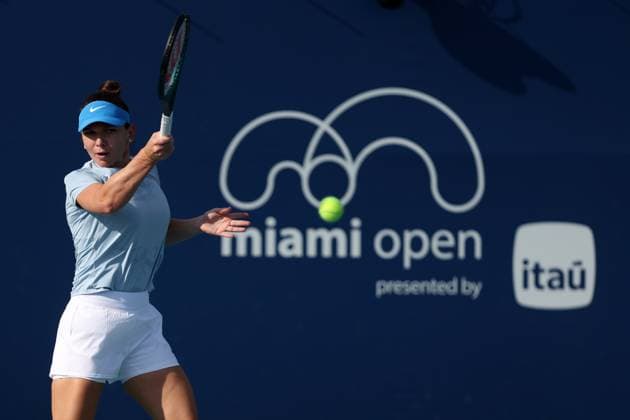 March 18, 2024, Miami Gardens, Florida, United States Of America: MIAMI GARDENS, FLORIDA - MARCH 18: Simona Halep day 3 of the Miami Open at Hard Rock Stadium on March 18, 2024 in Miami Gardens, Florida. ...People: Simona Halep Miami Gardens United States Of America - ZUMAs214 20240318_ada_s214_050 Copyright: xSMGx