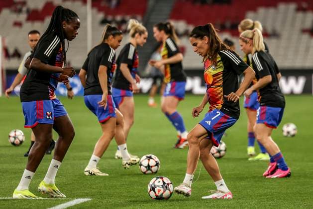 Lisbon, Portugal, March 19th 2024: Olympique Lyonnais in action during warm up in the UEFA Women?s Champions League game between SL Benfica v Olympique Lyonnais at Estadio da Luz in Lisbon, Portugal (Joao Bravo SPP) Copyright: xJoaoxBravo SPPx spp-en-JoBr-joaobravo190324-0409