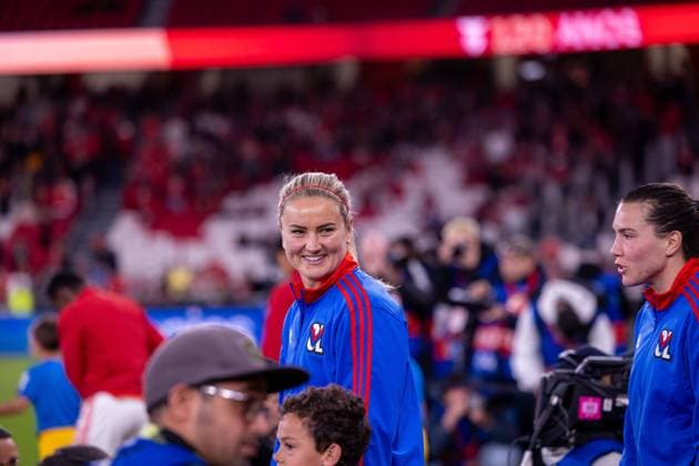 Lisbon, Portugal Lindsey Horan (26 Olympique Lyonnais) in action during the UEFA Womens Champions League game between SL Benfica and Olympique Lyonnais at Estadio do Lisboa e Benfica in Lisbon, Portugal. (Pauline Figuet SPP) Copyright: xPaulinexFiguetx xSPPx spp-en-PaFiSp-PF_SLBvOL514