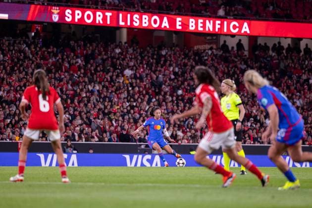 Lisbon, Portugal Selma Bacha (4 Olympique Lyonnais) in action during the UEFA Womens Champions League game between SL Benfica and Olympique Lyonnais at Estadio do Lisboa e Benfica in Lisbon, Portugal. (Pauline Figuet SPP) Copyright: xPaulinexFiguetx xSPPx spp-en-PaFiSp-PF_SLBvOL545