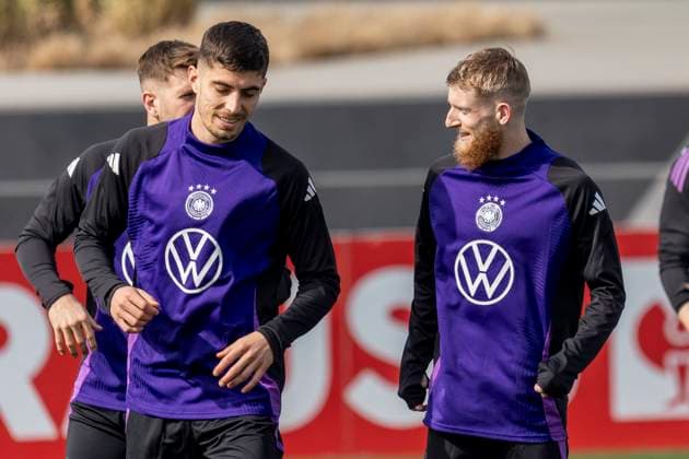 Training German national football team, DFB Campus, Frankfurt, 20 03 2024 Kai Havertz German national football team Jan Niklas Beste German national football team , Training DFB, Frankfurt, DFB Campus, 20 3 2024 Copyright: xBEAUTIFULxSPORTS Gawlikx