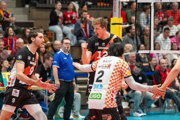 Jubek Saoo Saetalekar Berlin Recycling Volleys, 12 GER, Baden VOLLEYS SSC Karlsruhe vs Berlin Recycling Volleys Volleyball, Playoff Quarterfinals, Men, 20 03 2024 GER, Baden VOLLEYS SSC Karlsruhe vs Berlin Recycling Volleys Volleyball, Playoff Quarterfinals, Men, 20 03 2024 Karlsruhe Copyright: xEibner-Pressefoto StefanxMayerx EP_SMR
