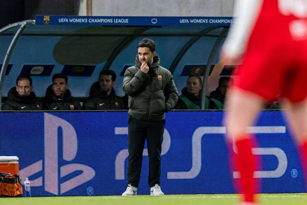 240320 Jonatan Giraldez, head coach fo Barcelona, during the UEFA Women s Champions League quarterfinal football match between Brann and Barcelona on March 20, 2024 in Bergen Photo Marius Simensen BILDBYRAN Cop 238 barcelona bbeng brann champions league dam football fotball fotball quarterfinal quarter final tfk uefa women s champions league  Copyright: MARIUSxSIMENSEN BB240320BB854
