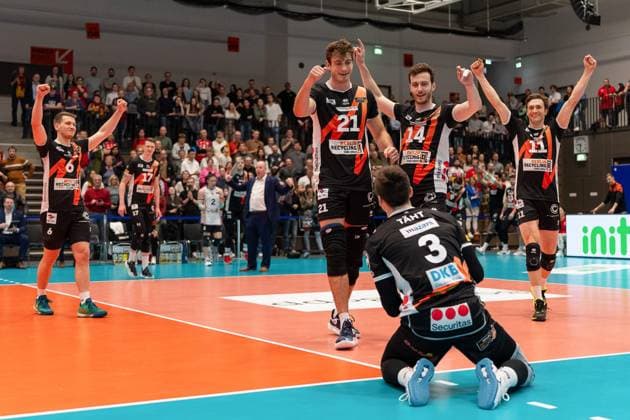 3 0 Victory for Berlin Volleys GER, Baden VOLLEYS SSC Karlsruhe vs Berlin Recycling Volleys Volleyball, Playoff Quarterfinals, Men, 20 03 2024 GER, Baden VOLLEYS SSC Karlsruhe vs Berlin Recycling Volleys Volleyball, Playoff Quarterfinals, Men, 20 03 2024 Karlsruhe Copyright: xEibner-Pressefoto StefanxMayerx EP_SMR