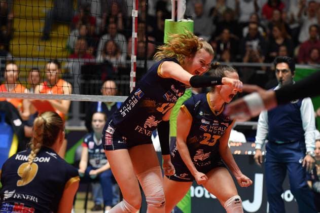Foto IPP Massimo Rana Torino 20-03-2024 Pallavolo Cev Cup Finale Reale Mutua Fenera Chieri 76 - Viteos Neuchatel Universite Club nella foto esulta camilla weitzel Italy Photo Press - World Copyright italy ITALY  Copyright: xR4924_italyphotopressx