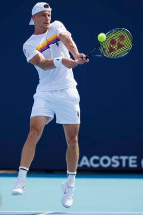 March 20, 2024, Miami, Florida, USA: Marton Fucsovics (Hungary) hits a backhand against Max Purcell (Australia) during the first round of menÃ¢â‚¬â ¢s singles at the Miami Open tennis tournament. Miami USA - ZUMAd212 20240320_zsp_d212_037 Copyright: xRichardxDolex