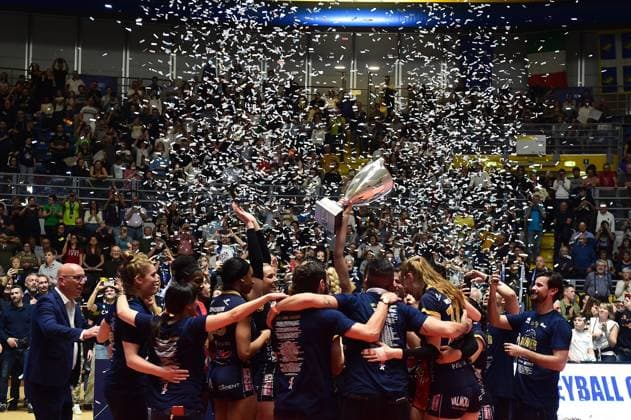 Foto IPP Massimo Rana Torino 202-03-2024 Pallavolo Cev Cup Finale Reale Mutua Fenera Chieri 76 - Viteos Neuchatel Universite Club nella foto esulta il chieri Italy Photo Press - World Copyright italy ITALY  Copyright: xR4924_italyphotopressx