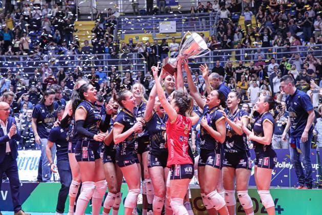 Reale Mutua Fenera Chieri Ã¢& x80;& x99;76 during Reale Mutua Fenera Chieri vs Viteos Neuchatel, Volleyball CEV Cup Women match in Turin, Italy, March 20 2024  Copyright: xNorbertoxMaccagno IPAxSportx xipx xx IPA_44497119 IPA_Agency_IPA44497119