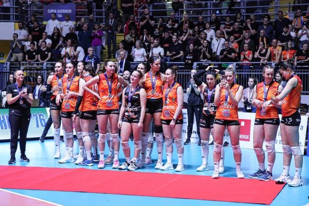 Volleyball CEV Cup Women match - Reale Mutua Fenera Chieri vs Viteos Neuchatel Viteos Neuchatel UC during Reale Mutua Fenera Chieri vs Viteos Neuchatel, Volleyball CEV Cup Women match in Turin, Italy, March 20 2024 Turin Italy  Copyright: xIPAxSport ABACAx
