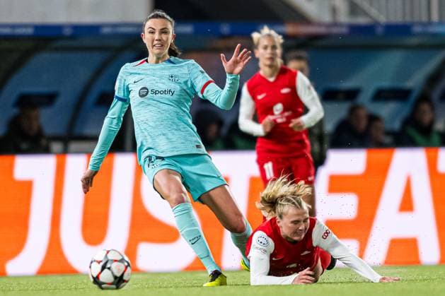 240320 Ingrid Syrstad Engen of Barcelona during the UEFA Women s Champions League quarterfinal football match between Brann and Barcelona on March 20, 2024 in Bergen Photo Marius Simensen BILDBYRAN Cop 238 barcelona bbeng brann champions league dam football fotball fotboll fotboll quarterfinal quarter final tfk uefa women s champions league  Copyright: MARIUSxSIMENSEN BB240320BB915