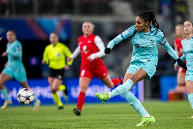 240320 Salma Paralluelo of Barcelona during the UEFA Women s Champions League quarterfinal football match between Brann and Barcelona on March 20, 2024 in Bergen Photo Marius Simensen BILDBYRAN Cop 238 barcelona bbeng brann champions league dam football fotball fotboll fotboll quarterfinal quarter final tfk uefa women s champions league  Copyright: MARIUSxSIMENSEN BB240320BB953