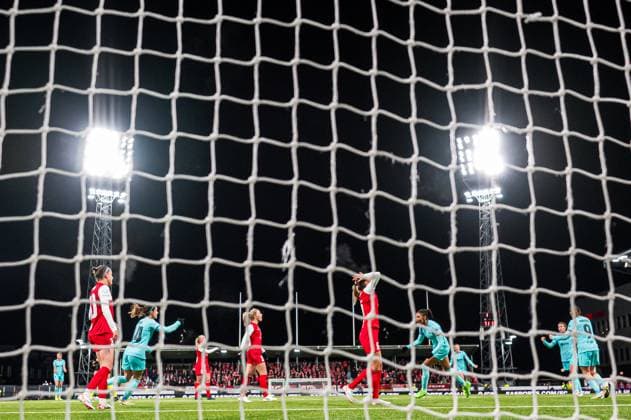 240320 Salma Paralluelo of Barcelona celebrates after scoring the 1 2 goal during the UEFA Women s Champions League quarterfinal football match between Brann and Barcelona on March 20, 2024 in Bergen Photo Marius Simensen BILDBYRAN Cop 238 barcelona bbeng brann champions league dam football fotball fotboll jubel kvartfinale quarter final tfk uefa women s champions league  Copyright: MARIUSxSIMENSEN BB240320BB954