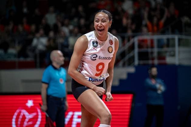 776121898 Alexa Gray of Eczacibasi Dynavit in action during the match. Eczacibasi Dynavit and Imoco Volley Conegiano faced each other in the CEV Women™s Champions League Volley Semifinal game 2, the match took place at Istanbul Burhan Felek Vestel Volleyball Hall on March 20, 2024 Istanbul Istanbul Turkey Copyright: xYagizxGurtugx