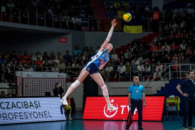 776121898 Isabelle Haak of Imoco Volley in action during the match. Eczacibasi Dynavit and Imoco Volley Conegiano faced each other in the CEV Women™s Champions League Volley Semifinal game 2, the match took place at Istanbul Burhan Felek Vestel Volleyball Hall on March 20, 2024 Istanbul Istanbul Turkey Copyright: xYagizxGurtugx