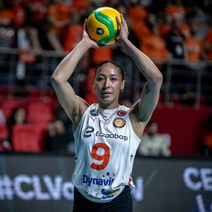 776121898 Alexa Gray of Eczacibasi Dynavit in action during the match. Eczacibasi Dynavit and Imoco Volley Conegiano faced each other in the CEV Women™s Champions League Volley Semifinal game 2, the match took place at Istanbul Burhan Felek Vestel Volleyball Hall on March 20, 2024 Istanbul Istanbul Turkey Copyright: xYagizxGurtugx