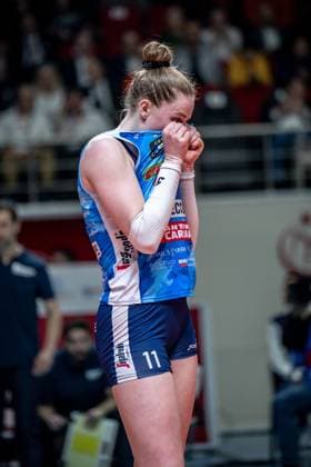 776121898 Isabelle Haak of Imoco Volley in action during the match. Eczacibasi Dynavit and Imoco Volley Conegiano faced each other in the CEV Women™s Champions League Volley Semifinal game 2, the match took place at Istanbul Burhan Felek Vestel Volleyball Hall on March 20, 2024 Istanbul Istanbul Turkey Copyright: xYagizxGurtugx
