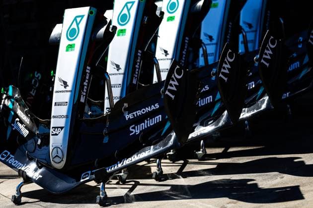 Mercedes AMG F1 Team W15, mechanical detail, aerodynamism, aerodynamic, aerodynamics during the Formula 1 Rolex Australian Grand Prix 2024, 3rd round of the 2024 Formula One World Championship, WM, Weltmeisterschaft from March 22 to 24, 2024 on the Albert Park Circuit, in Melbourne, Australia - F1 - AUSTRALIAN GRAND PRIX 2024 DPPI Panoramic 240321_R03_AUSTRALIA_F12024GP03AUS_JK305094.jpg