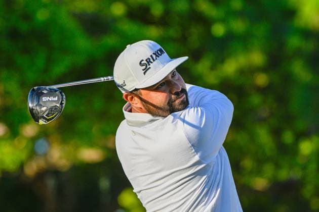 PALM HARBOR, FL - MARCH 21: J.J. Spaun (USA) watches his tee shot on 1 during Rd1 of the Valspar Championship at Innisbrook Resort - Copperhead, on March 21, 2024, in Palm Harbor, Florida. (Photo by Ken Murray Icon Sportswire) GOLF: MAR 21 PGA, Golf Herren Valspar Championship EDITORIAL USE ONLY Icon2403210051