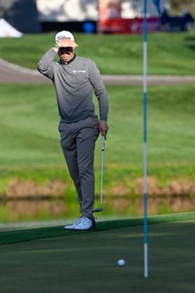 PALM HARBOR, FL - MARCH 21: Justin Thomas (USA) leaves his birdie attempt short on 13 during Rd1 of the Valspar Championship at Innisbrook Resort - Copperhead, on March 21, 2024, in Palm Harbor, Florida. (Photo by Ken Murray Icon Sportswire) GOLF: MAR 21 PGA, Golf Herren Valspar Championship EDITORIAL USE ONLY Icon2403210191