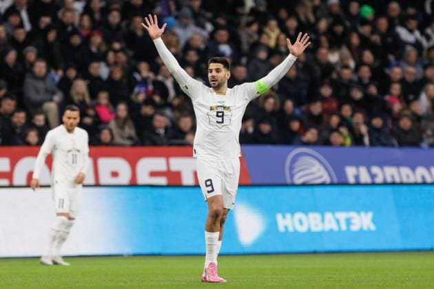 Russia v Serbia - International Friendly, Länderspiel, Nationalmannschaft Aleksandar Mitrovic (C) of Serbia gestures during the international friendly match between Russia and Serbia on March 21, 2024 at Dynamo Central Stadium in Moscow, Russia. Moscow Russia  Copyright: xMikexKireevx originalFilename:kireev-russiavs240321_npvpk.jpg