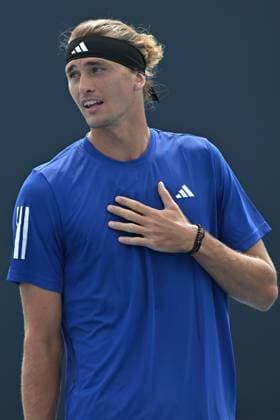 MIAMI GARDENS, FL - MARCH 21: Alexander Zverev (Germany) is seen during practice during the Miami Open on March 21, 2024, at Hard Rock Stadium in Miami Gardens, FL. (Photo by Michele Eve Sandberg Icon Sportswire) TENNIS: MAR 21 Miami Open EDITORIAL USE ONLY Icon240321065