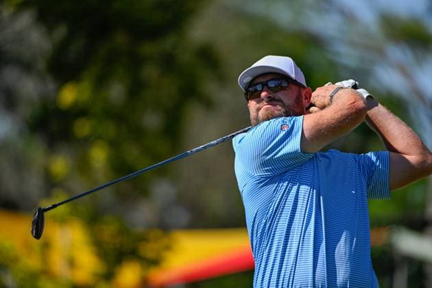 PALM HARBOR, FL - MARCH 21: Erik Barnes (USA) watches his tee shot on 5 during Rd1 of the Valspar Championship at Innisbrook Resort - Copperhead, on March 21, 2024, in Palm Harbor, Florida. (Photo by Ken Murray Icon Sportswire) GOLF: MAR 21 PGA, Golf Herren Valspar Championship EDITORIAL USE ONLY Icon2403210641