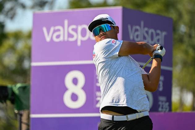PALM HARBOR, FL - MARCH 21: Ryo Hisatsune (JPN) watches his tee shot on 8 during Rd1 of the Valspar Championship at Innisbrook Resort - Copperhead, on March 21, 2024, in Palm Harbor, Florida. (Photo by Ken Murray Icon Sportswire) GOLF: MAR 21 PGA, Golf Herren Valspar Championship EDITORIAL USE ONLY Icon2403210731