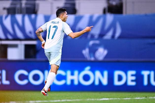 RECORD DATE NOT STATED CONCACAF NATIONS LEAGUE 2023-2024 Panama vs Mexico SF Orbelin Pineda celebrates his goal 0-3 of Mexico during the Semifinals match between Panama and Mexico (Mexican national team, Nationalteam as part of the 2024 Concacaf Nations League, at AT-T Stadium, Arlington, Texas, on March 21, 2024. ARLINGTON TEXAS UNITED STATES  Copyright: xJorgexMartinezx 20240321214733_CNL_24_SF_PAN_MEX_PINEDA290
