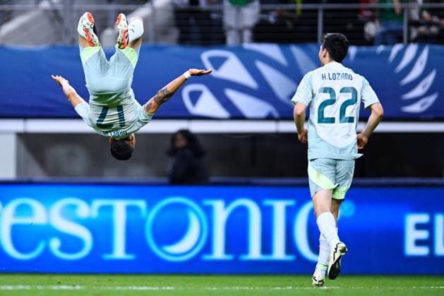 Sport Bilder des Tages RECORD DATE NOT STATED CONCACAF NATIONS LEAGUE 2023-2024 Panama vs Mexico SF Orbelin Pineda celebrates his goal 0-3 of Mexico during the Semifinals match between Panama and Mexico (Mexican national team, Nationalteam as part of the 2024 Concacaf Nations League, at AT-T Stadium, Arlington, Texas, on March 21, 2024. ARLINGTON TEXAS UNITED STATES  Copyright: xJorgexMartinezx 20240321214738_CNL_24_SF_PAN_MEX_PINEDA294