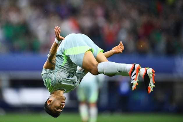 RECORD DATE NOT STATED CONCACAF NATIONS LEAGUE 2023-2024 Panama vs Mexico SF Orbelin Pineda celebrates his goal 0-3 of Mexico during the Semifinals match between Panama and Mexico (Mexican national team, Nationalteam as part of the 2024 Concacaf Nations League, at AT-T Stadium, Arlington, Texas, on March 21, 2024. ARLINGTON TEXAS UNITED STATES  Copyright: xAdrianxMaciasx 20240321215909_CNL_24_SF_PAN_MEX_PINEDA328