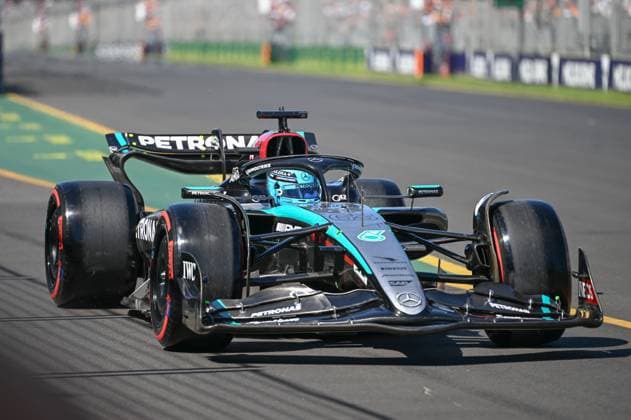 March 22, 2024, Melbourne, Victoria, Australia: March 22, 2024, Melbourne, Victoria, Australia: British driver George Russell ( 63) of Mercedes exiting pit lane during Practice 1 on day 1 of the 2024 Australian F1 Grand Prix Melbourne Australia - ZUMAk106 20240322_zaf_k106_015 Copyright: xTheoxKaranikosx