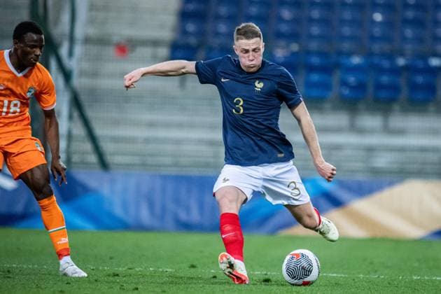 Adrien Truffert (Equipe de France U21, U 21 FOOTBALL : France U21 vs Cote dÂ’Ivoire U21 - Amical international - 22 03 2024 BaptisteAutissier Panoramic 
