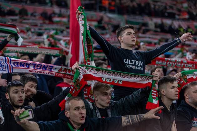 Hungarian fans after the friendly match at Puskas ArÃ na on March 22, 2024 in Budapest, Hungary. Copyright: xRobertxSzaniszlox HUNTUR24 0782