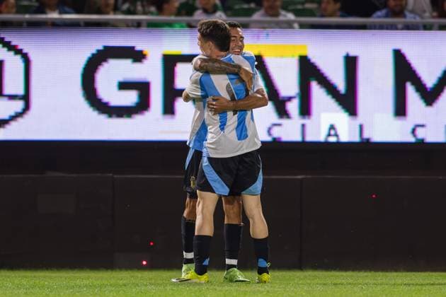 RECORD DATE NOT STATED Seleccion Mexicana Sub-23 2024 Mexico vs Argentina Matias Soule (17) celebrates his goal 0-2 of Argentina during the friendly match between Mexico U-23 (Mexican national team, Nationalteam and Argentina U-23, at El Encanto Stadium, Mazatlan, Sinaloa, on March 22, 2024. MAZATLAN SINALOA MEXICO  Copyright: xRobertoxEcheagarayx 20240322203651_SMN_U23_MEX_ARG_SOULE95