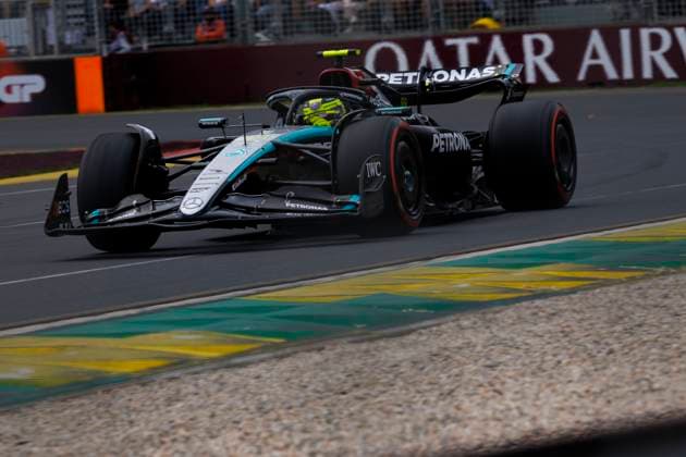 23rd March 2024: Melbourne Grand Prix Circuit, Melbourne, Victoria, Australia; Australian Formula 1 Grand Prix: Qualifying Day; Number 44 Mercedes AMG Petronas driver Lewis Hamilton during practice 3 at the Australian Formula 1  ActionPlus12620746 StephenxBlackberry