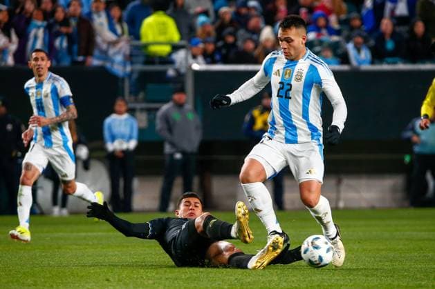 March 22, 2024, Harrison, Nj, United States: Lautaro of Argentina during a match against El Salvador in an International Friendly, Länderspiel, Nationalmannschaft match at the Lincoln Financial Field in Philadelphia in the United States on the evening of this Friday, March 22nd. Harrison United States - ZUMAv122 20240322_aap_v122_092 Copyright: xWilliamxVolcovx
