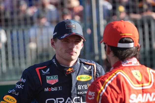 23 03 2024, Albert Park Circuit, Melbourne, FORMULA 1 ROLEX AUSTRALIAN GRAND PRIX 2024 ,in the picture pole position for Max Verstappen NLD , Oracle Red Bull Racing, 2nd starting position for Carlos Sainz Jr ESP , Scuderia Ferrari Melbourne Albert Park Circuit Victoria Australia eu-images-506