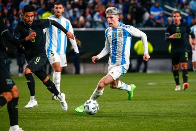 March 22, 2024, Harrison, Nj, United States: Ganacho of Argentina during a match against El Salvador in an International Friendly, Länderspiel, Nationalmannschaft match at the Lincoln Financial Field in Philadelphia in the United States on the evening of this Friday, March 22nd. Harrison United States - ZUMAv122 20240322_aap_v122_114 Copyright: xWilliamxVolcovx