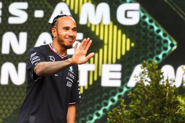 March 23, 2024, Melbourne, Victoria, Australia: MELBOURNE, AUSTRALIA - MARCH 23: Lewis Hamilton of Great Britain and Mercedes AMG Petronas F1 Team at a fan stage at the 2024 Australian Grand Prix at Albert Park in Melbourne, Australia Melbourne Australia - ZUMAp121 20240323_zsp_p121_079 Copyright: xChrisxPutnamx