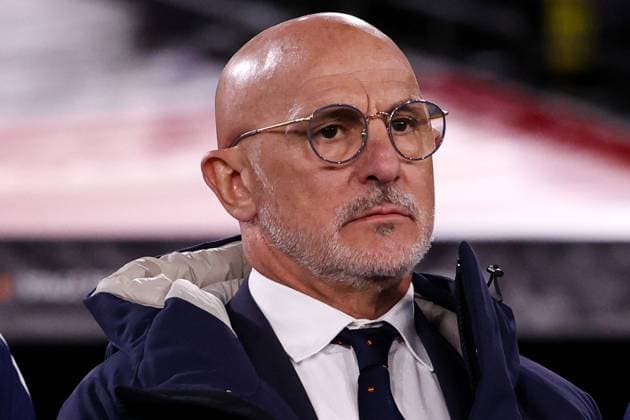 Spain v Colombia Friendly 22 03 2024. Spain Manager Luis de la Fuente during the Friendly match between Spain and Colombia at the London Stadium, London, England on 22 March 2024. London London Stadium England Editorial use only , Copyright: xPaulxPhelanx PSI-19303-0040