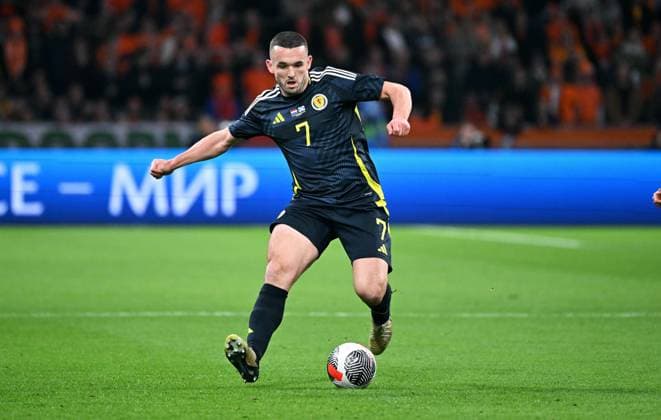 Football, international match, friendly match for Euro 2024, Amsterdam Arena, Netherlands Scotland 4 0 John McGinn SCO Action, single image UEFA REGULATIONS PROHIBIT ANY USE OF PHOTOGRAPHS AS IMAGE SEQUENCES AND OR QUASI VIDEO