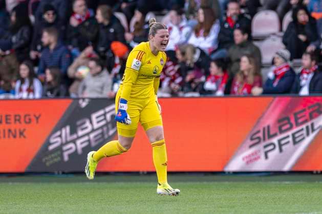 Lea Paulick 1 FC Nuernberg, 01 celebrates the goal for 1 0 Football Google Pixel Womens Bundesliga, Season 2023 2024, Matchday 16, 1 FC Koeln 1 FC Nuernberg on 23 03 2024 at Franz Kremer Stadium in Koeln Important notice According to the regulations of the DFL German Football League or the DFB German Football Association, it is prohibited to use or have used photographs taken in the stadium and or of the match in the form of sequential images and or video-like photo series Foto Kirchner Media TH Copyright: xKirchner-Media THx