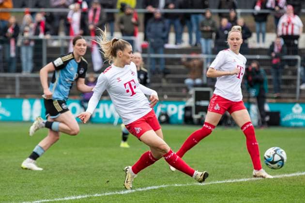 GOOGLE PIXEL Frauen Bundesliga 1 FC Köln 1 FC Nürnberg, 23 03 2024 Selina Cerci 1 FC Köln, 29 scores the goal for 3 1 GOOGLE PIXEL Frauen Bundesliga, 1 FC Köln 1 FC Nürnberg, 17 Spieltag, am 23 03 2024, Franz Kremer Stadion, Köln DFL regulations prohibit any use of photographs as image sequences and or quasi video Copyright: xBEAUTIFULxSPORTS Meuselx