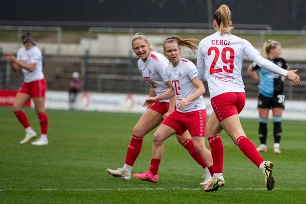 GOOGLE PIXEL Womens Bundesliga 1 FC Köln 1 FC Nürnberg, 23 03 2024 Selina Cerci 1 FC Köln, 29 cheers after her goal for 3 1 GOOGLE PIXEL Womens Bundesliga, 1 FC Köln 1 FC Nürnberg, 17 Matchday, on 23 03 2024, Franz Kremer Stadium, Cologne DFL regulations prohibit any use of photographs as image sequences and or quasi video Copyright: xBEAUTIFULxSPORTS Meuselx